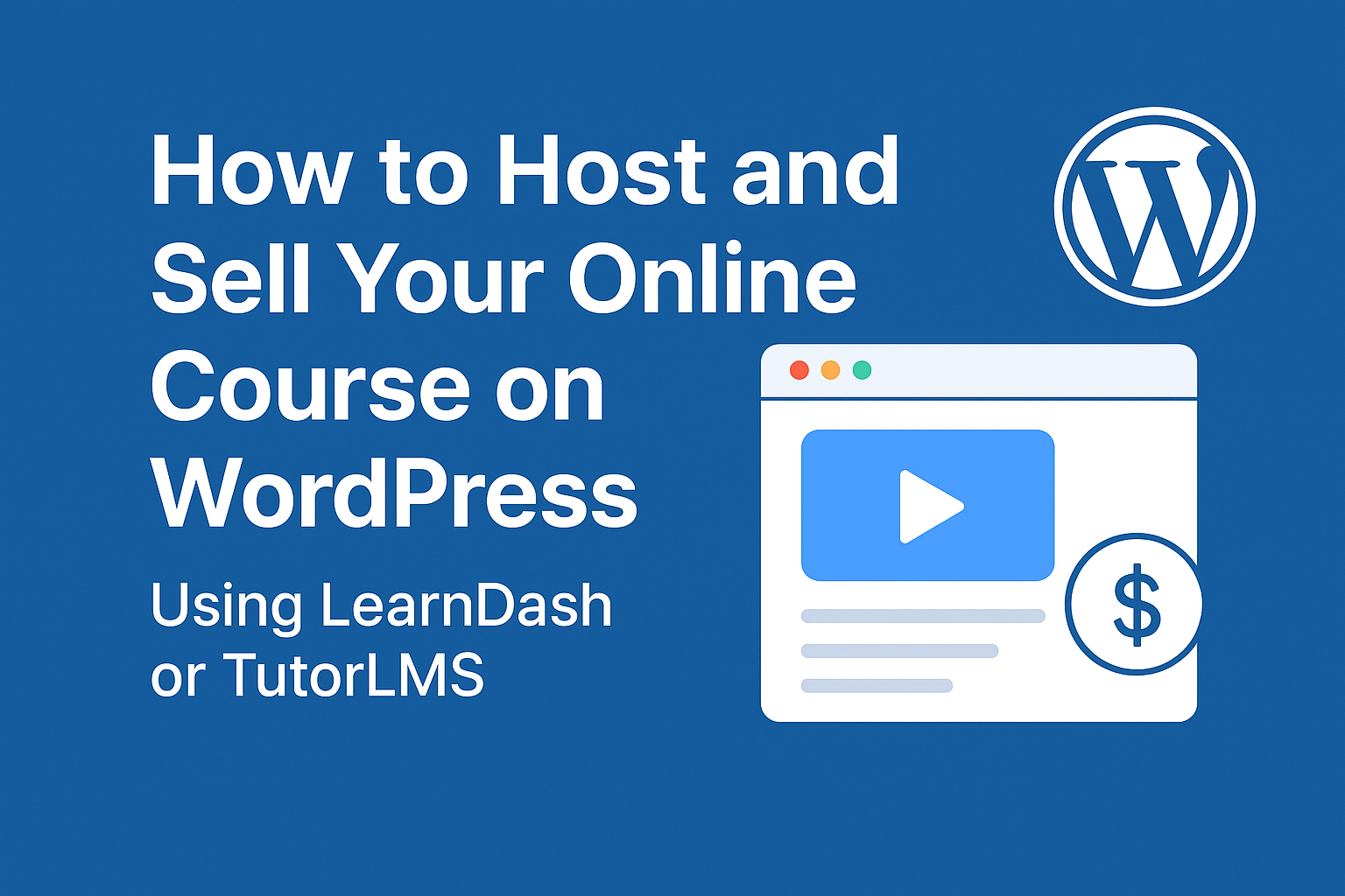 How to Host and Sell Your Online Course on WordPress Using LearnDash or TutorLMS (2025 Guide)